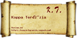 Koppa Terézia névjegykártya